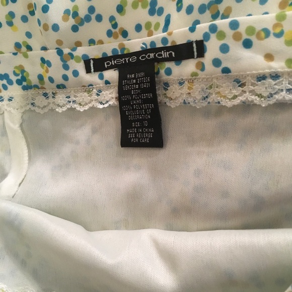 Pierre Cardin Polka Dot & Lace Skirt 10 FREE SHIP - Picture 2 of 4